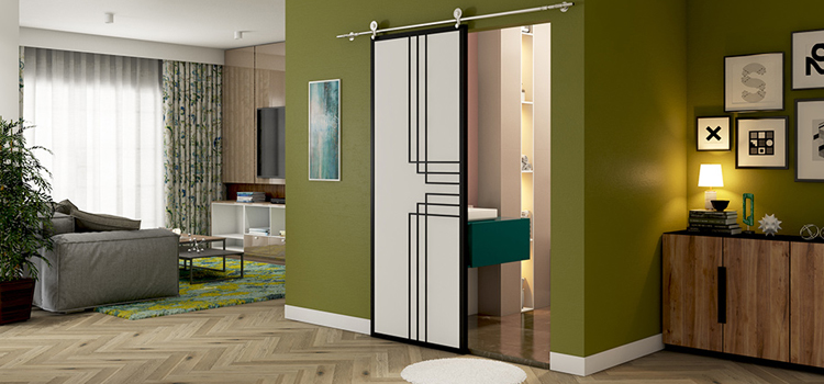 sliding bathroom door installation in Newport Beach